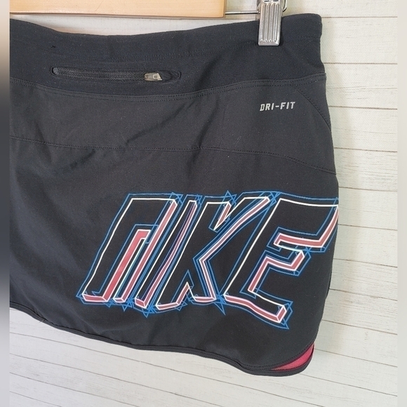 NIKE NEON LOGO BLACK & HOT PINK SKORT, SZ SMALL - Picture 6 of 8